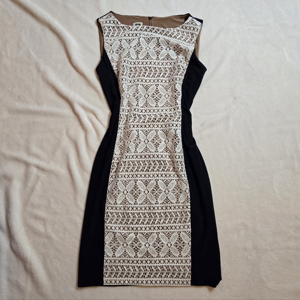 Anne Klein Navy with Lace slim dress